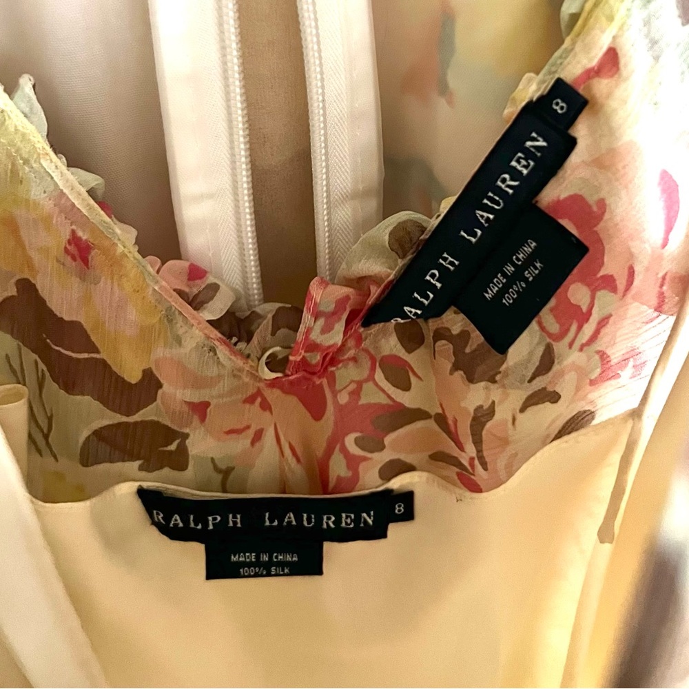 Vintage in mint condition Ralph Lauren purple label 100% silk dress Y2K size 8 - Picture 8 of 8